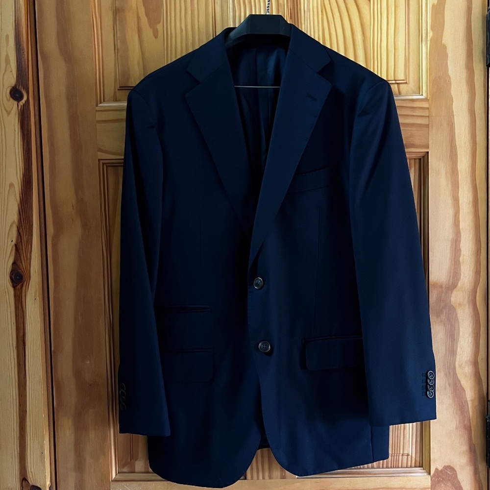 Proper Cloth Navy Blazer Jacket 100% Merino Wool NWOT